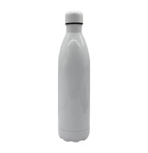 1000ml white stainless steel tower water bottle + Print
