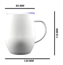 12oz White Stainless Steel Elite Coffee Mug + Print