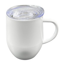 12oz White Stainless Steel Elite Coffee Mug + Print