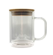 15oz Clear Double Wall Glass Mug
