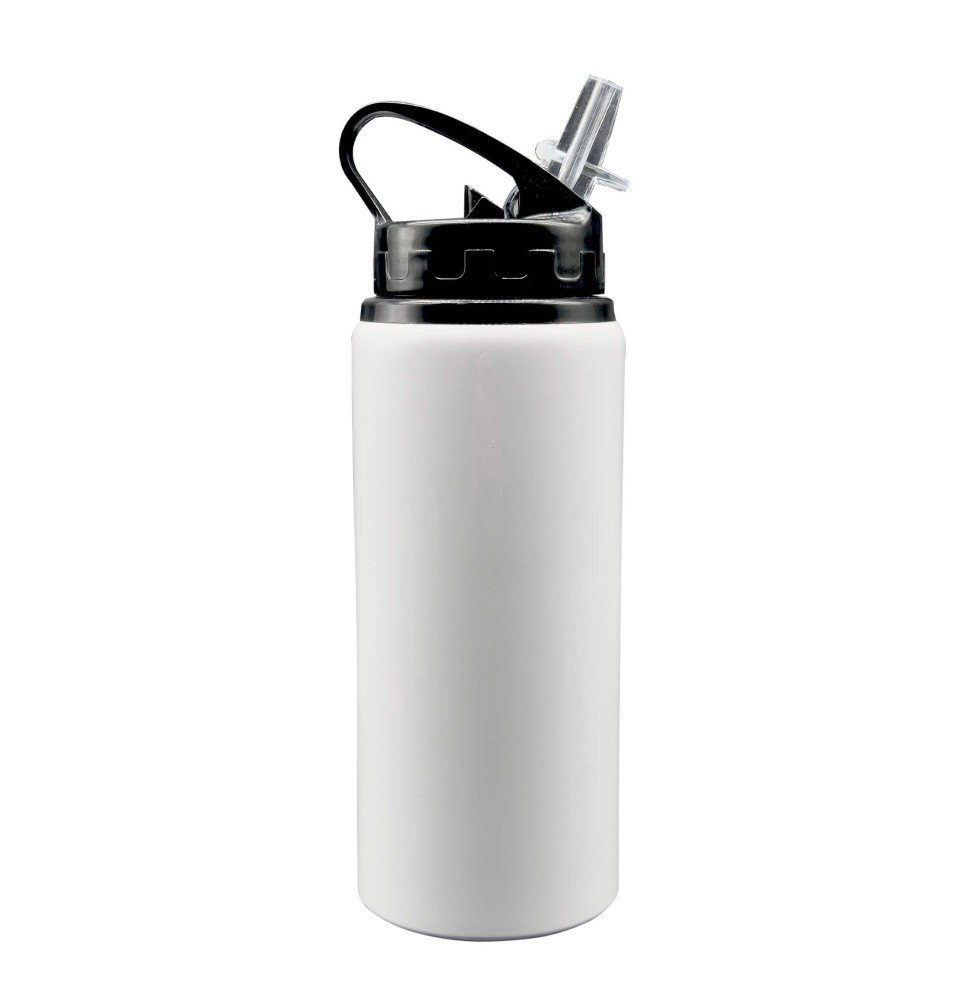 600ml White Aluminium Thirst Quencher Water Bottle