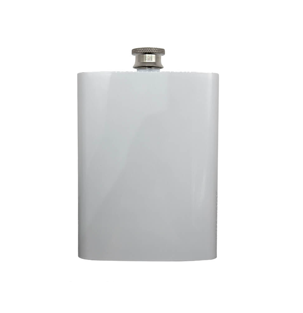 Stainless Steel 200ml Hip Flask White