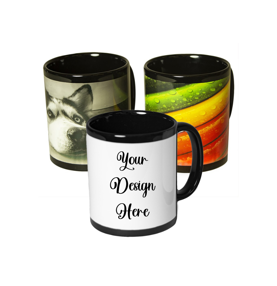 Ceramic Black Mug With Patch