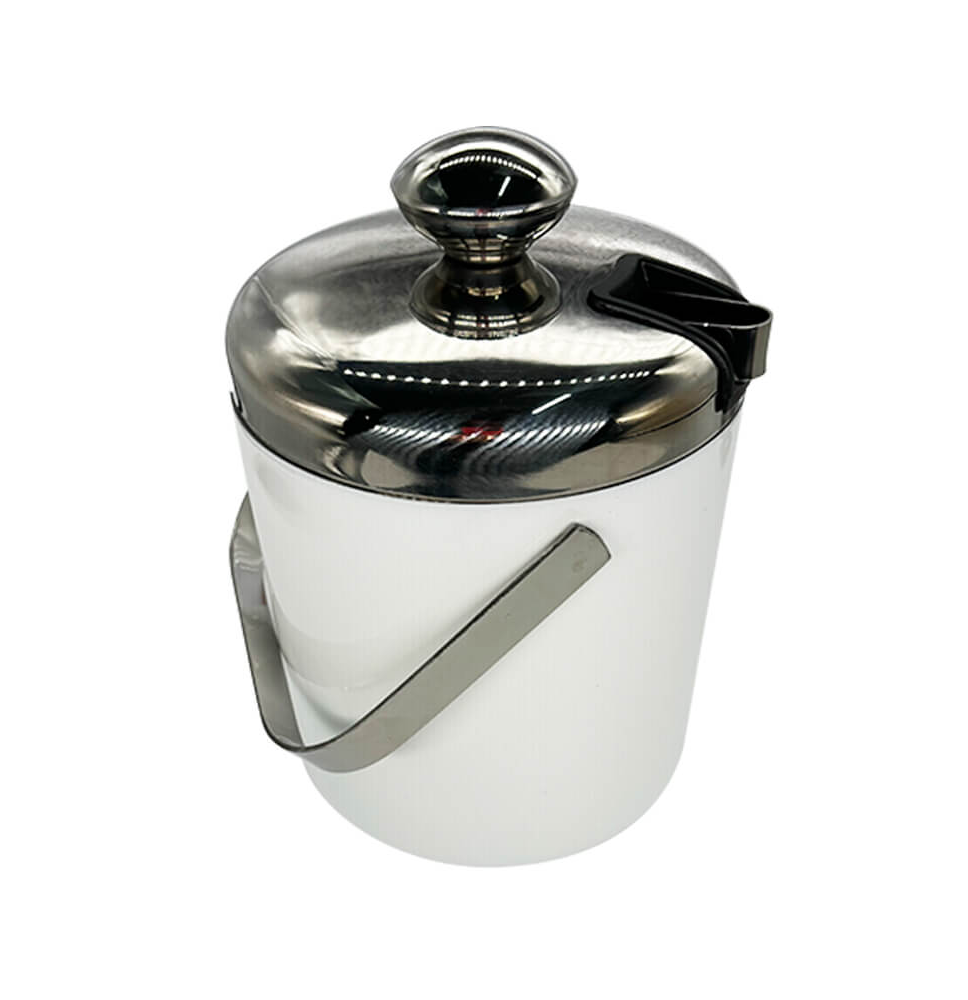 White Stainless Steel Ice Bucket