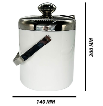 White Stainless Steel Ice Bucket